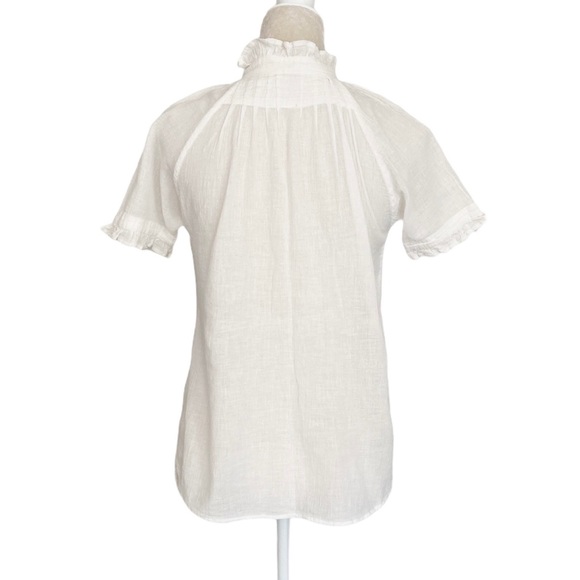 White Vintage Peasant Blouse Size 2 Hand Embroidered Cottage Couture - Picture 5 of 14